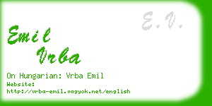 emil vrba business card